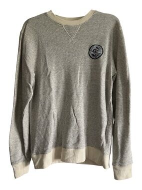 Element Men's Cream & Gray Striped Crewneck Sweater